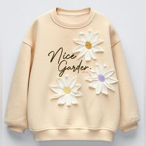 Zara floral appliqué sweatshirt size 6
